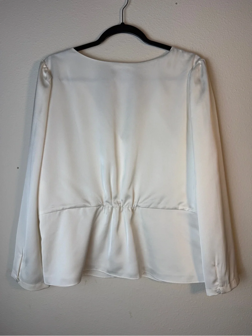 J. Crew Cream V-Neck Button Front Blouse